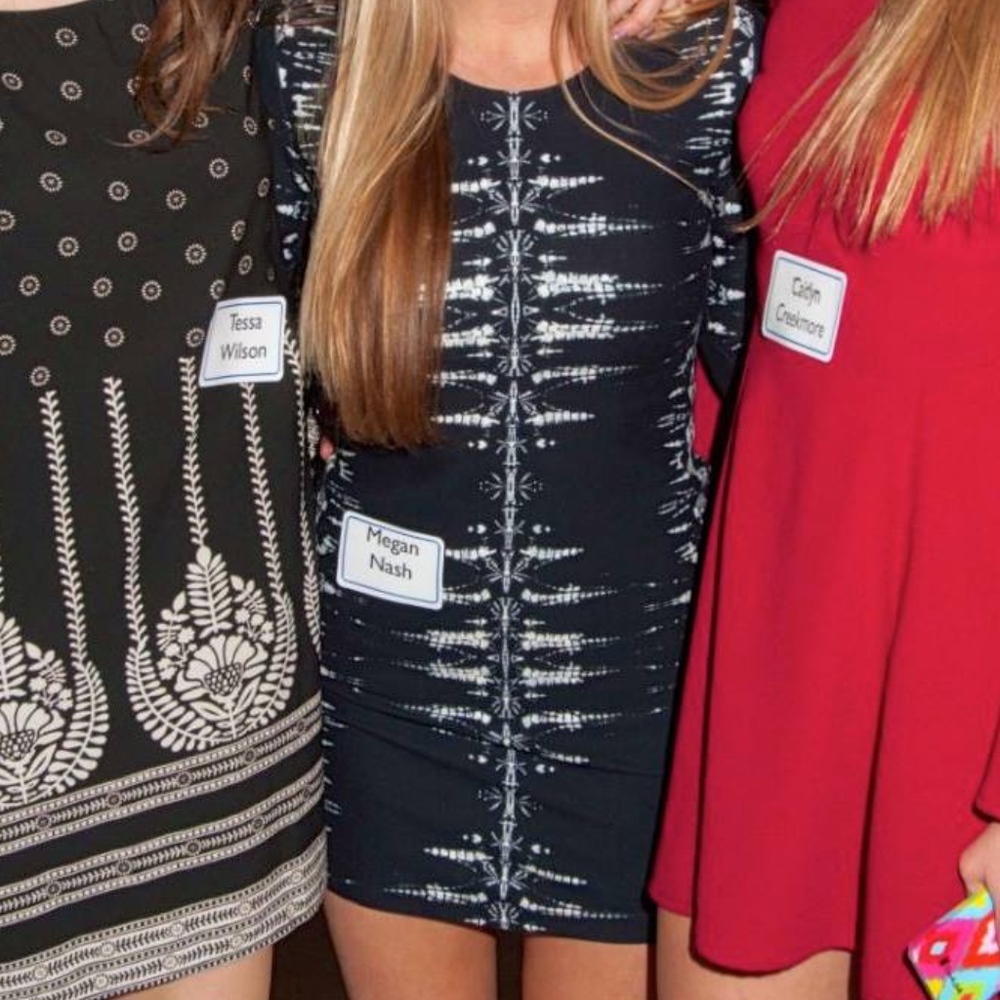 Parker Black and White Long-sleeved Dress